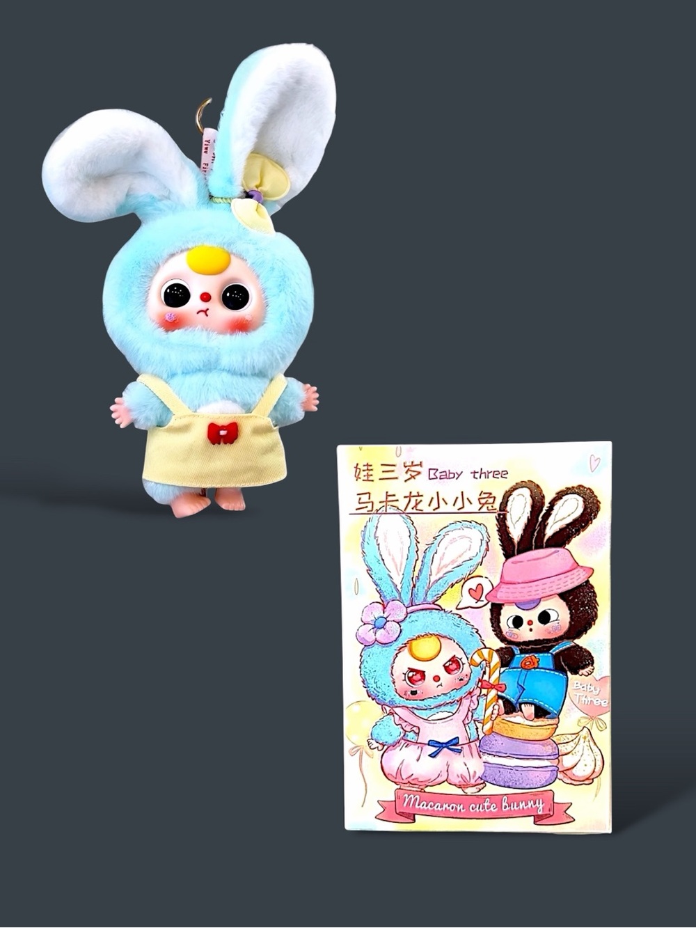 Baby Three Macaron Cute Bunny Plush Pendant